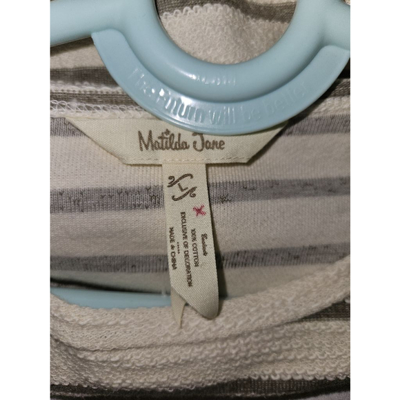 Matilda Jane Sweater Top Women's Large Knit Embroidered Striped Floral - Picture 3 of 10